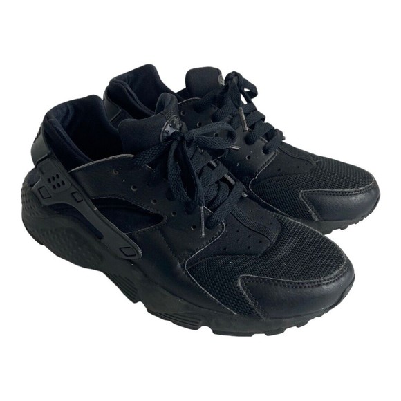 Nike Air Huarache Triple Black Athletic Shoes 654275-016 Youth Size US 7Y